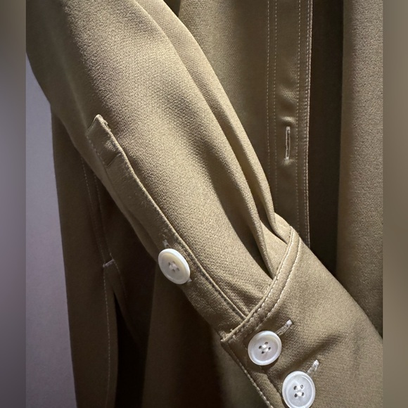 STINE GOYA JAMES CADY BUTTON UP LONG SLEEVE SHIRT IN ARMY GREEN BROWN SIZE SMALL - Picture 8 of 9
